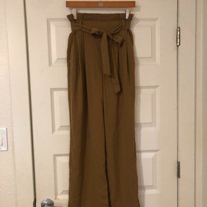 Brown High-Waisted Paperbag Dress Pants